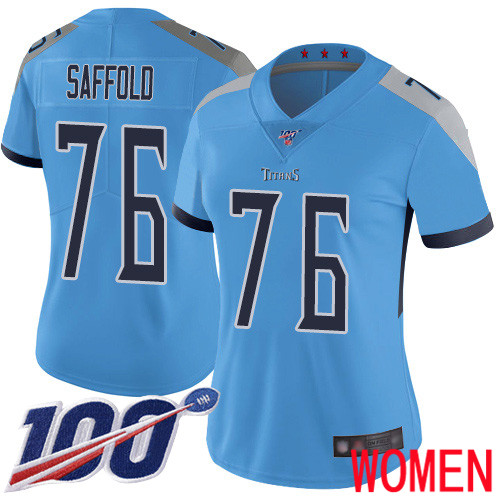 Tennessee Titans Limited Light Blue Women Rodger Saffold Alternate Jersey NFL Football 76 100th Season Vapor Untouchable